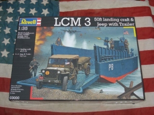 REV03065  LCM 3 50ft landing craft & JEEP & TRAILER